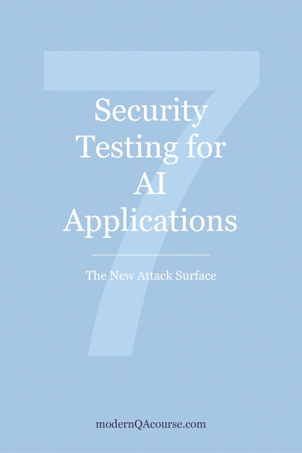 Cover of Security Testing for AI Applications: The New Attack Surface