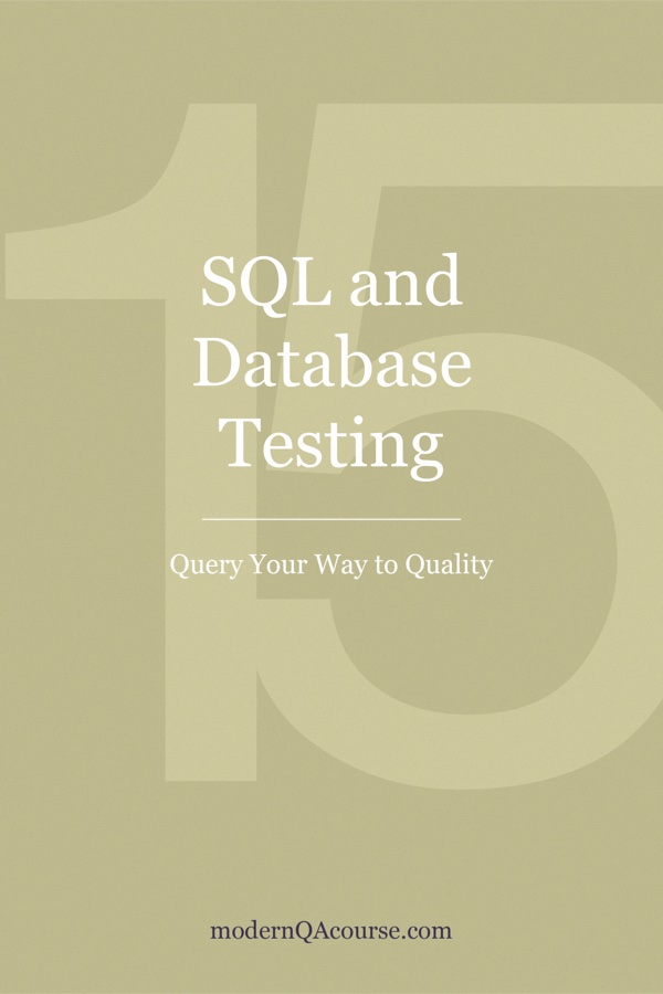 Cover of SQL and Database Testing: Query Your Way to Quality